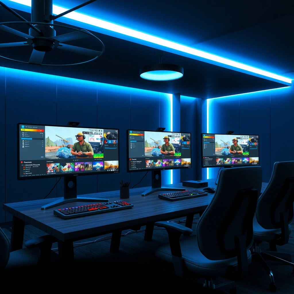 Modern gaming office workspace